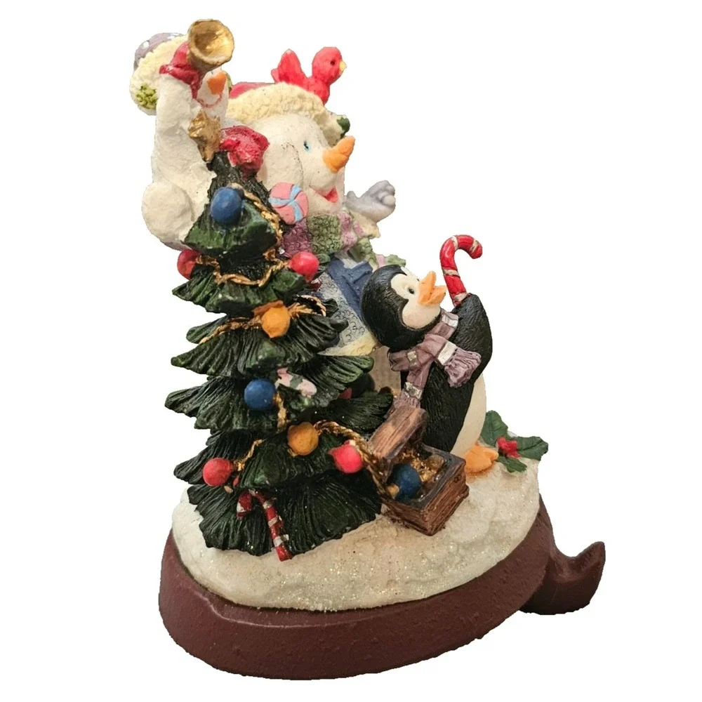 Christmas Stocking Holder Snowman Penguin Family Mantel Hook Holiday Decor